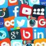 Background of famous social media icons