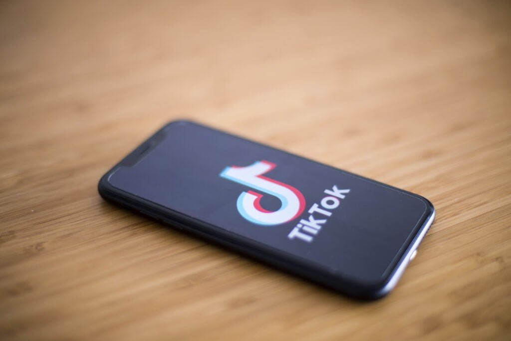 TikTok application on telephone screen