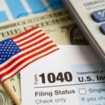 Tax form 1040 U.S. Individual Income Tax Return, business financ